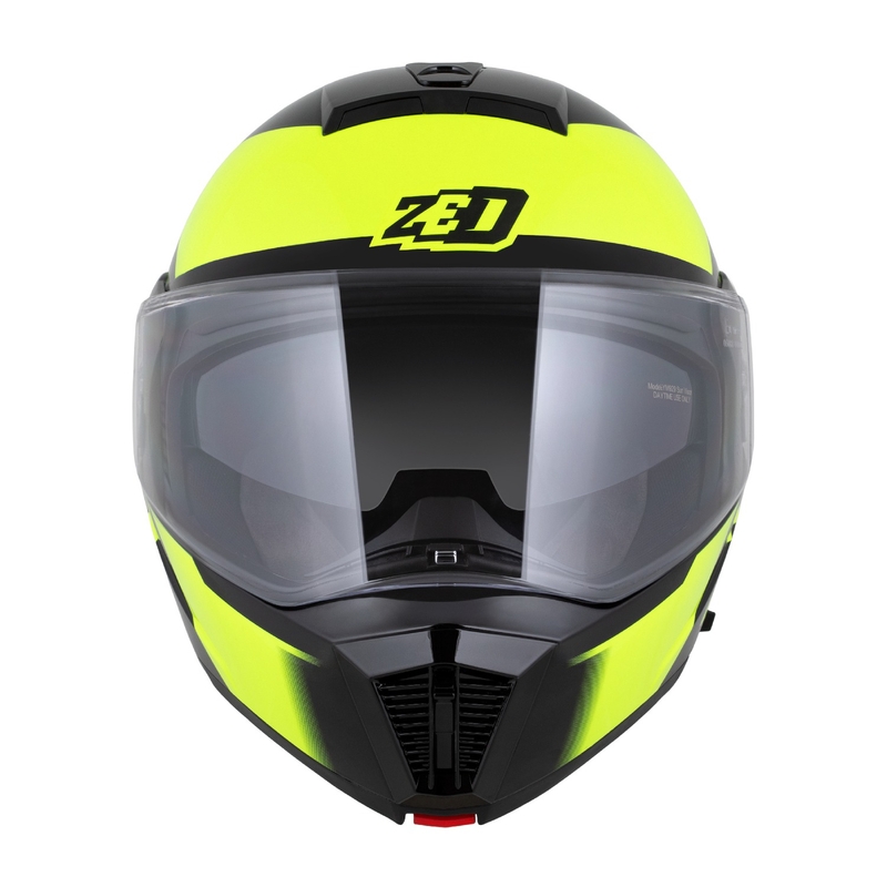 Casco moto apribile ZED F19 nero-giallo fluo