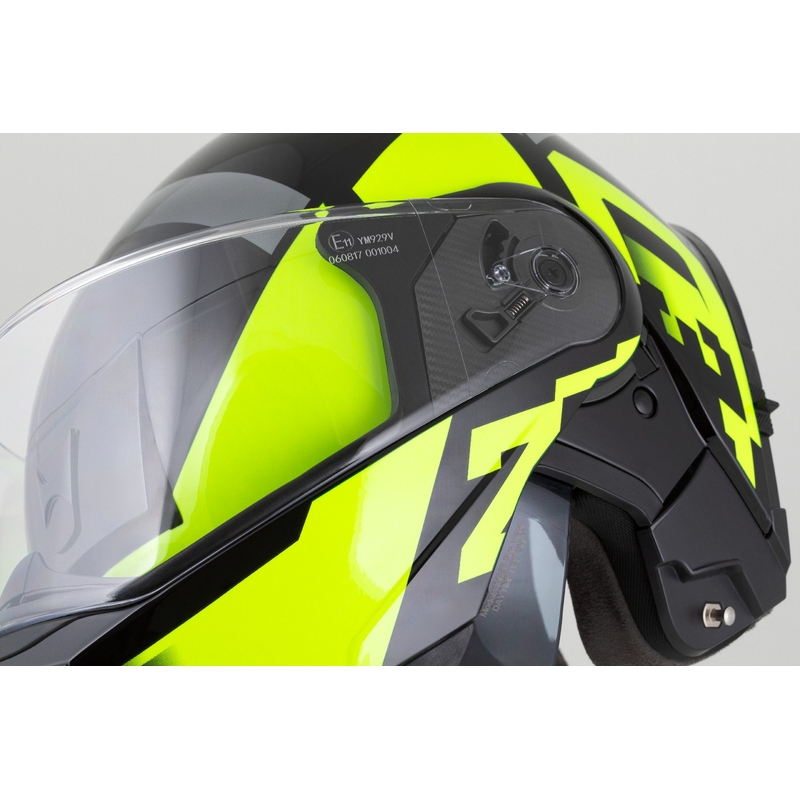 Casco moto apribile ZED F19 nero-giallo fluo