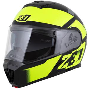 Casco moto apribile ZED F19 nero-giallo fluo