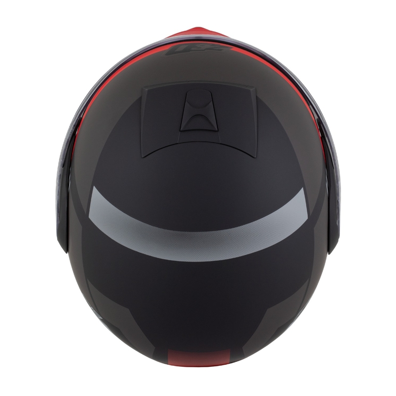 Casco moto apribile ZED F19 nero opaco-rosso fluo-grigio