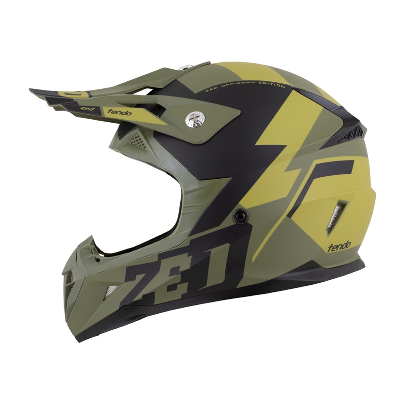 Casco motocross da bambino ZED X1.9 Tendo verde scuro-verde chiaro