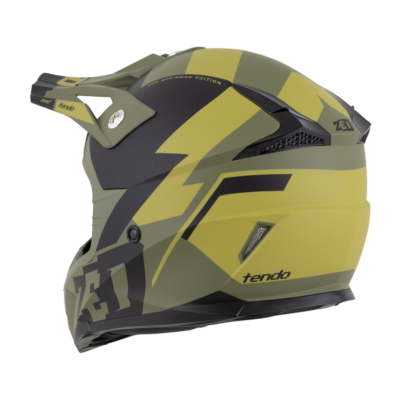 Casco motocross da bambino ZED X1.9 Tendo verde scuro-verde chiaro