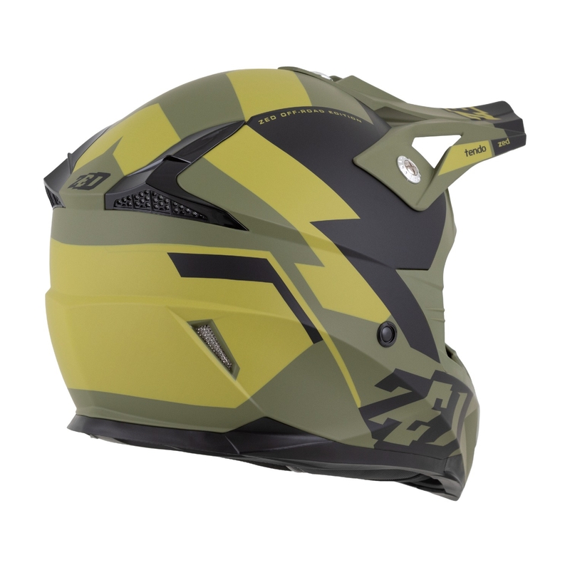 Casco motocross da bambino ZED X1.9 Tendo verde scuro-verde chiaro