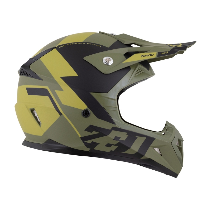 Casco motocross da bambino ZED X1.9 Tendo verde scuro-verde chiaro