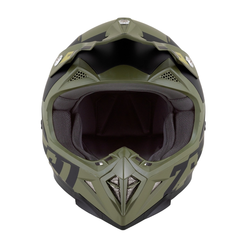 Casco motocross da bambino ZED X1.9 Tendo verde scuro-verde chiaro