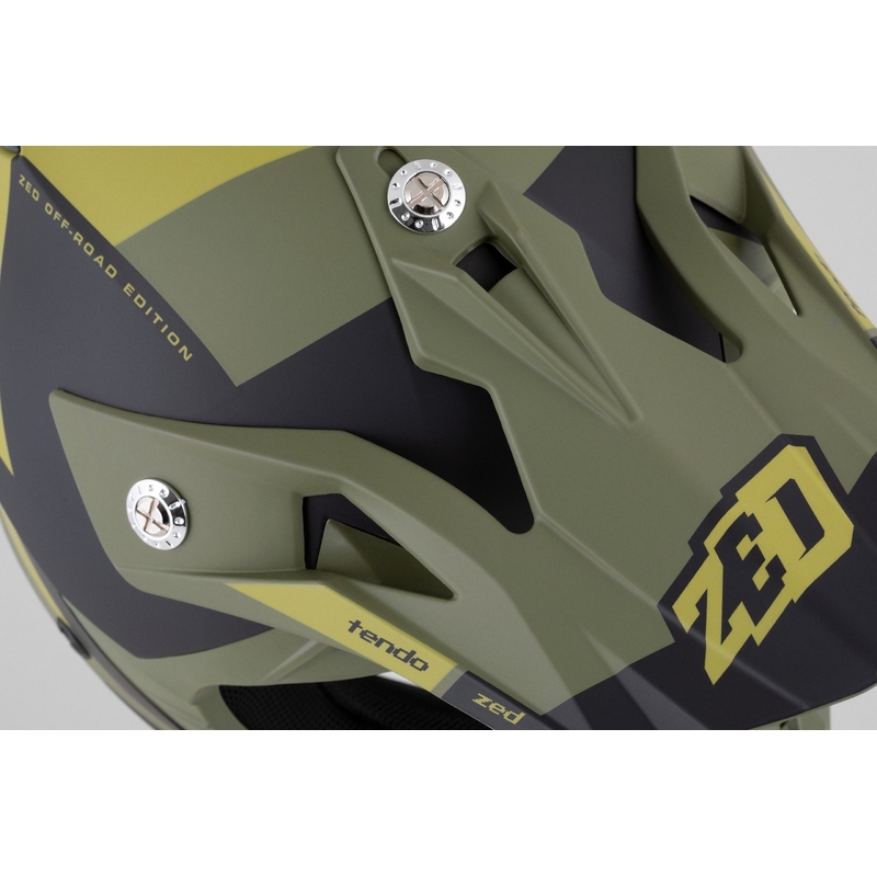 Casco motocross da bambino ZED X1.9 Tendo verde scuro-verde chiaro