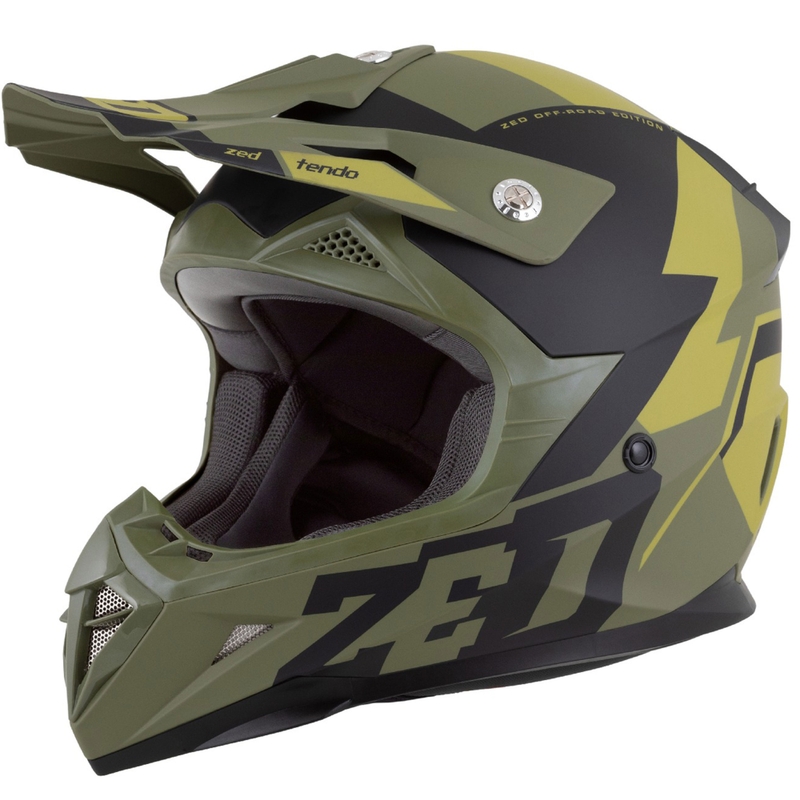 Casco motocross da bambino ZED X1.9 Tendo verde scuro-verde chiaro