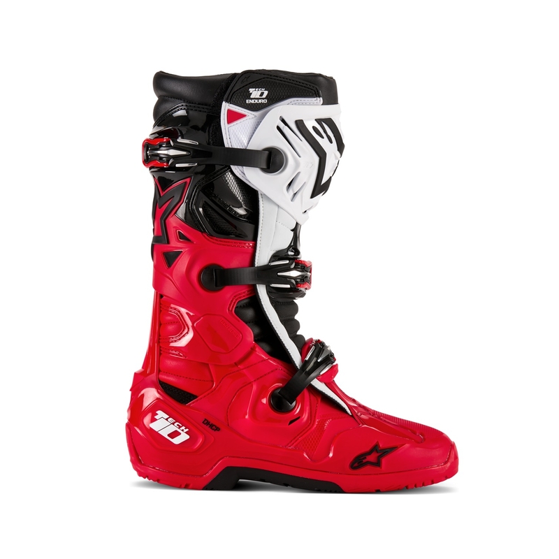 Stivali moto Alpinestars Tech 10 Enduro rosso-nero-bianco