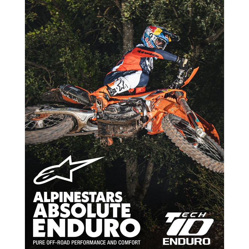 Stivali moto Alpinestars Tech 10 Enduro arancione fluo-nero-bianco