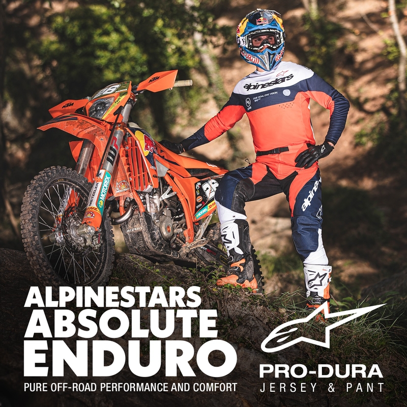 Pantaloni motocross Alpinestars PRO-Dura blu-arancio-bianco