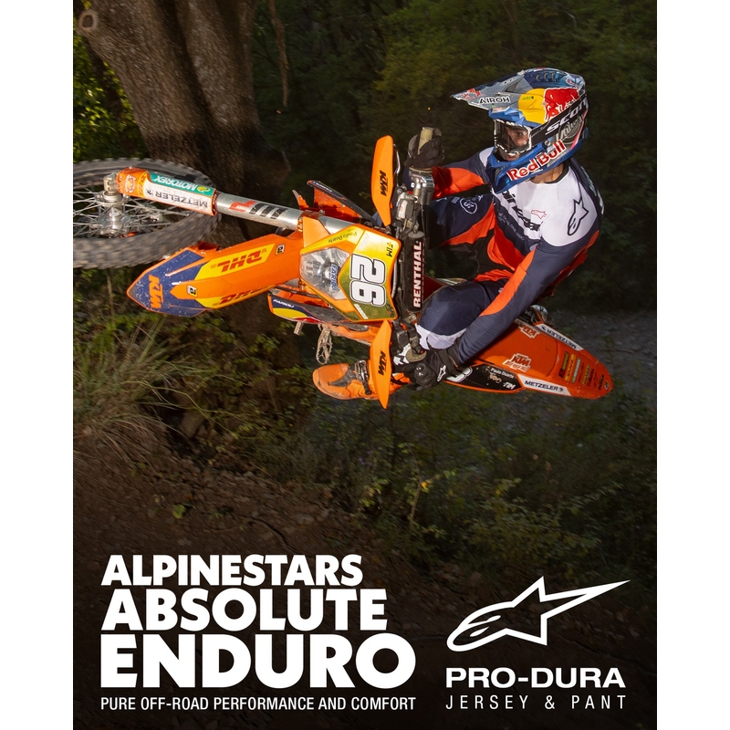 Pantaloni motocross Alpinestars PRO-Dura blu-arancio-bianco