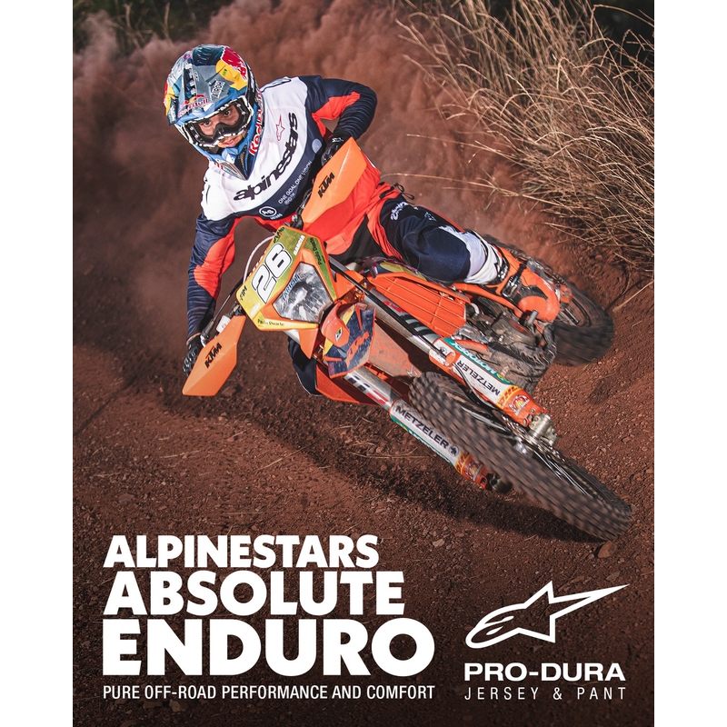 Pantaloni motocross Alpinestars PRO-Dura blu-arancio-bianco