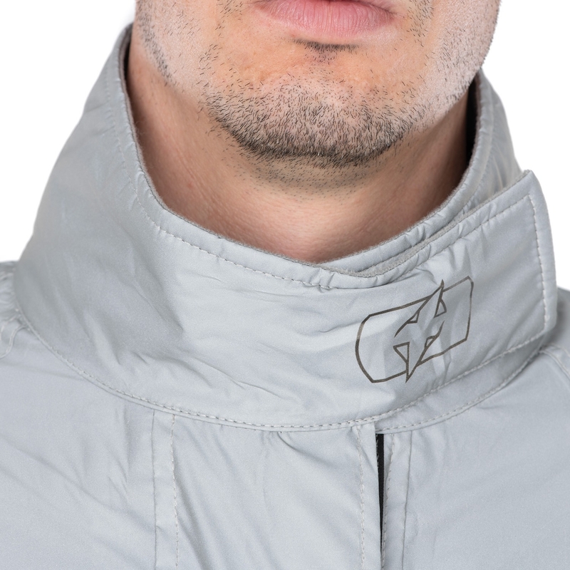 Giacca impermeabile Oxford Rain Seal di colore grigio riflettente
