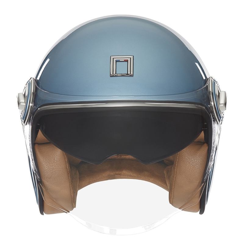 Casco moto aperto Nox Premium Heritage turchese