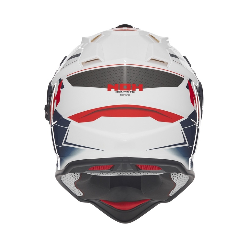 Casco moto enduro NOX N312 Vapor bianco-nero-blu