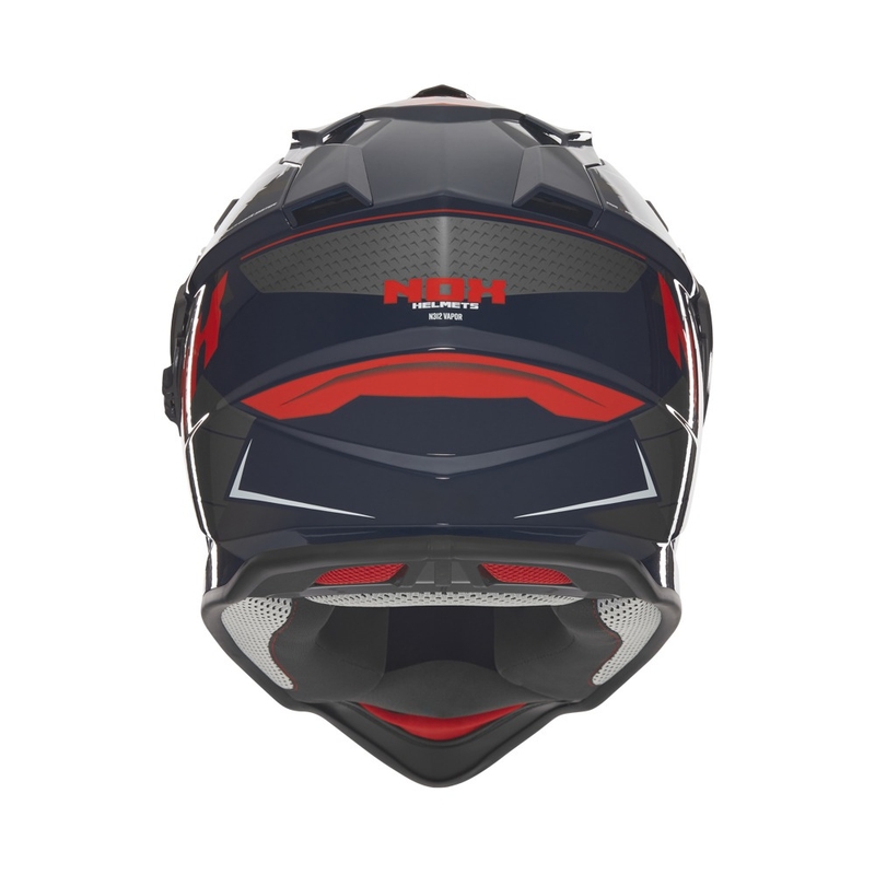 Casco moto enduro NOX N312 Vapor nero-blu-rosso