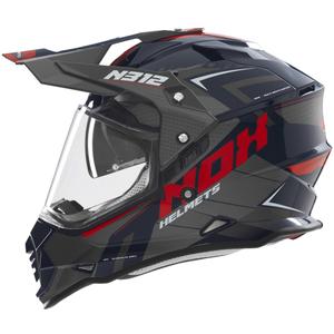 Casco moto enduro NOX N312 Vapor nero-blu-rosso