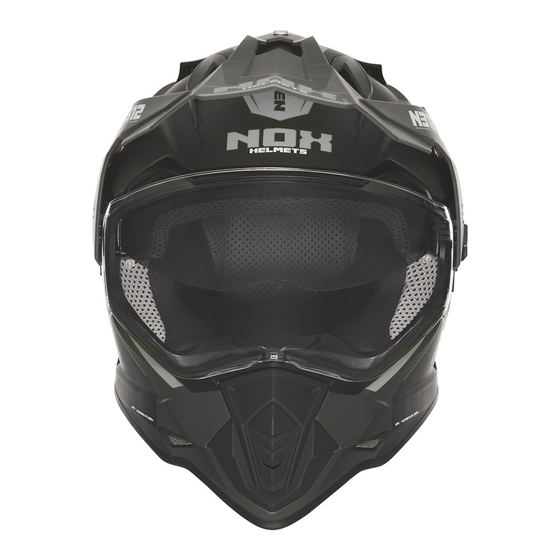 Casco moto enduro NOX N312 Vapor nero-grigio opaco