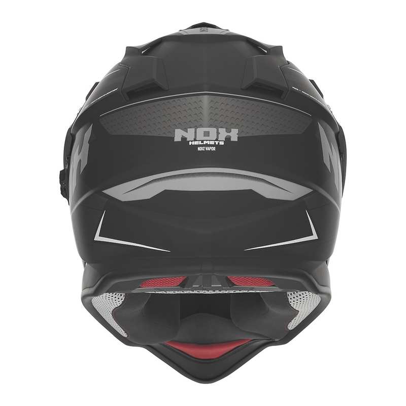 Casco moto enduro NOX N312 Vapor nero-grigio opaco