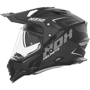 Casco moto enduro NOX N312 Vapor nero-grigio opaco