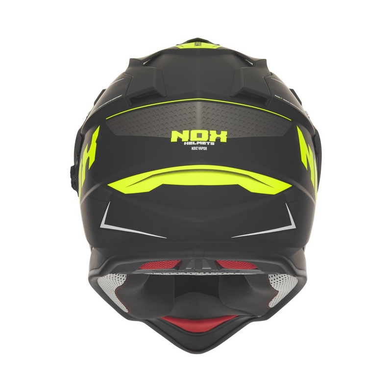 Casco moto enduro NOX N312 Vapor nero opaco-giallo