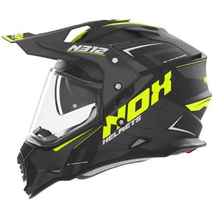 Casco moto enduro NOX N312 Vapor nero opaco-giallo