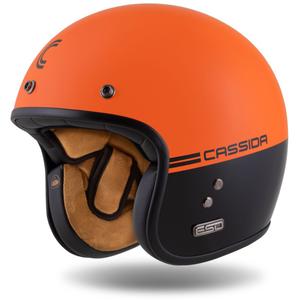 Casco Moto Open Cassida Eso Super Hooligan Nero-Arancio Perla
