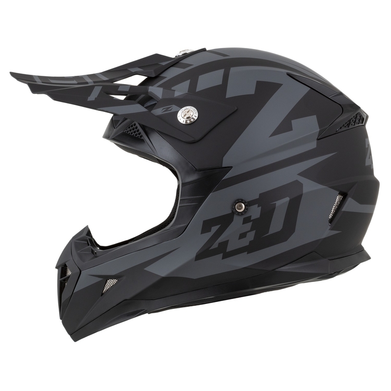 Casco moto motocross ZED X1.9 Targa grigio opaco-nero