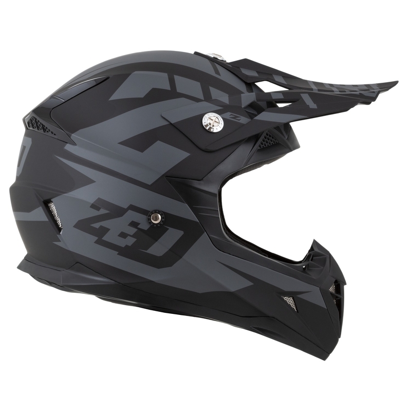 Casco moto motocross ZED X1.9 Targa grigio opaco-nero
