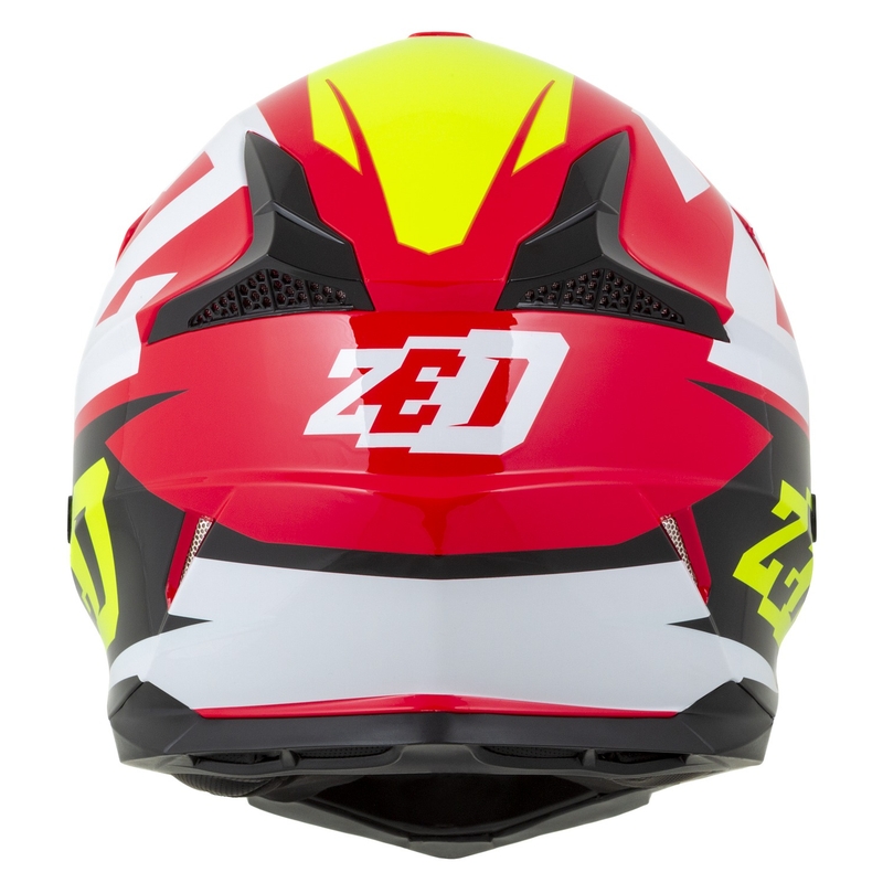Casco Motocross Bambino ZED X1.9D Targa Rosso-Giallo Fluo-Nero-Bianco