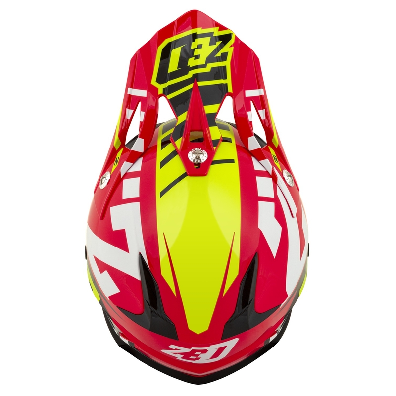 Casco Motocross Bambino ZED X1.9D Targa Rosso-Giallo Fluo-Nero-Bianco