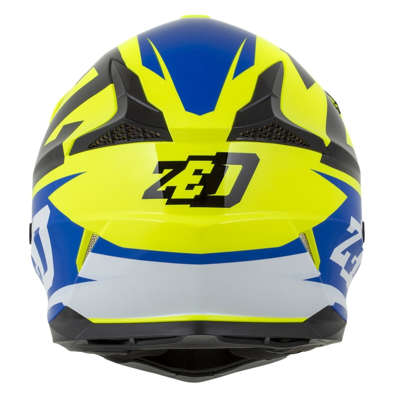 Casco moto da cross da bambino ZED X1.9D Targa Fluo Giallo-Blu-Nero-Bianco