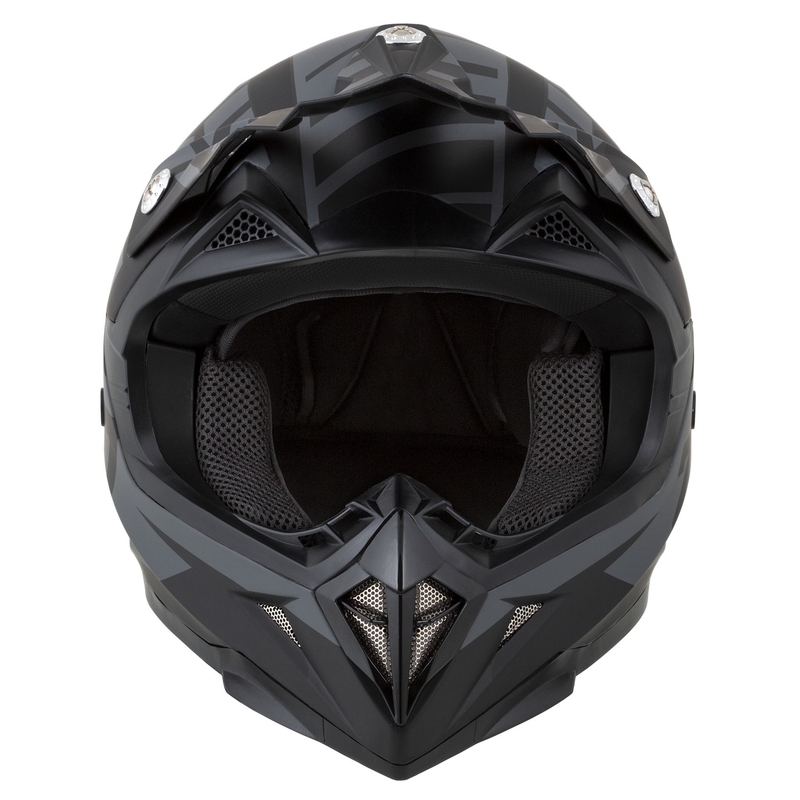 Casco da motocross ZED X1.9D Targa per bambini Grigio opaco-Nero