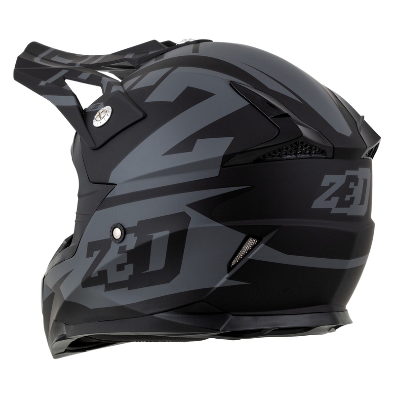 Casco da motocross ZED X1.9D Targa per bambini Grigio opaco-Nero