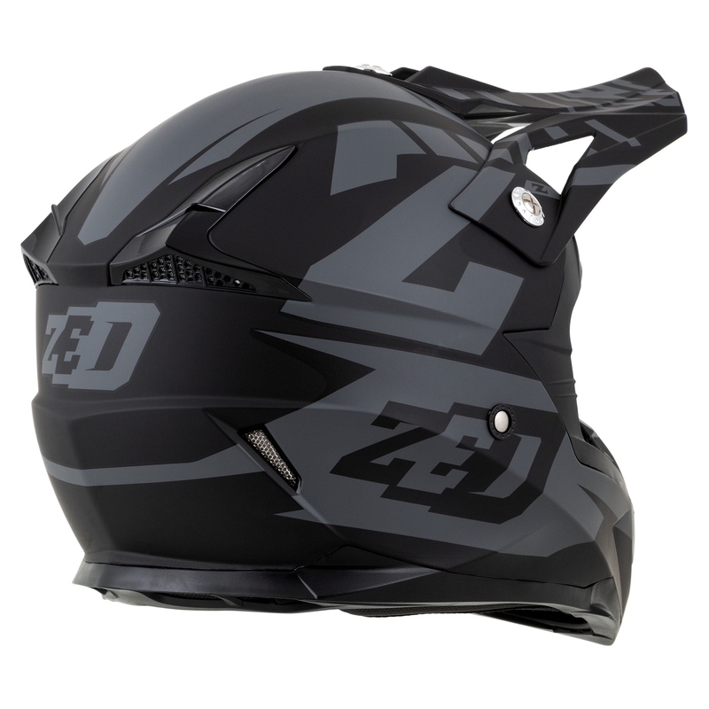 Casco da motocross ZED X1.9D Targa per bambini Grigio opaco-Nero