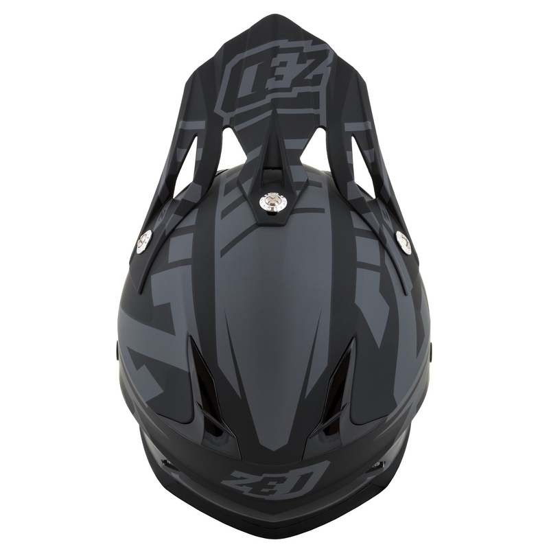 Casco da motocross ZED X1.9D Targa per bambini Grigio opaco-Nero