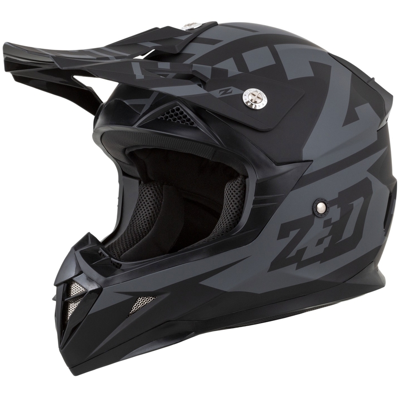 Casco da motocross ZED X1.9D Targa per bambini Grigio opaco-Nero