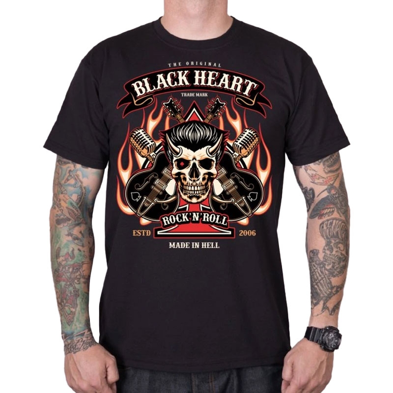 T-shirt Black Heart HillBilly Boy nera