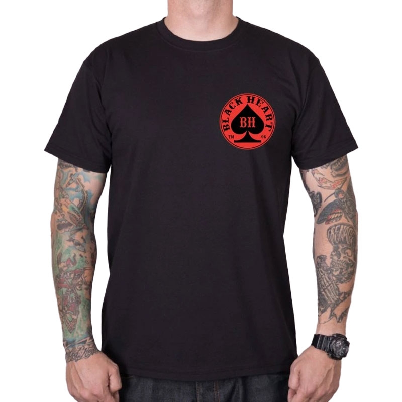 T-shirt nera di Black Heart Ace