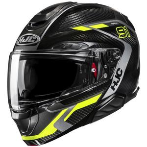 Casco moto flip-up HJC RPHA 91 CARBON Lagos MC3H nero-giallo fluo