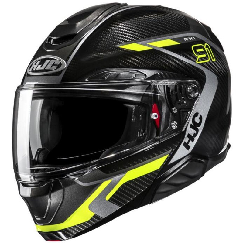 Casco moto flip-up HJC RPHA 91 CARBON Lagos MC3H nero-giallo fluo