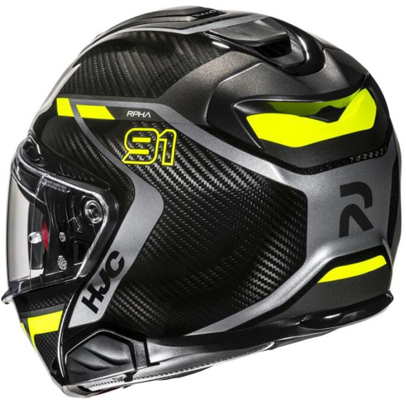 Casco moto flip-up HJC RPHA 91 CARBON Lagos MC3H nero-giallo fluo