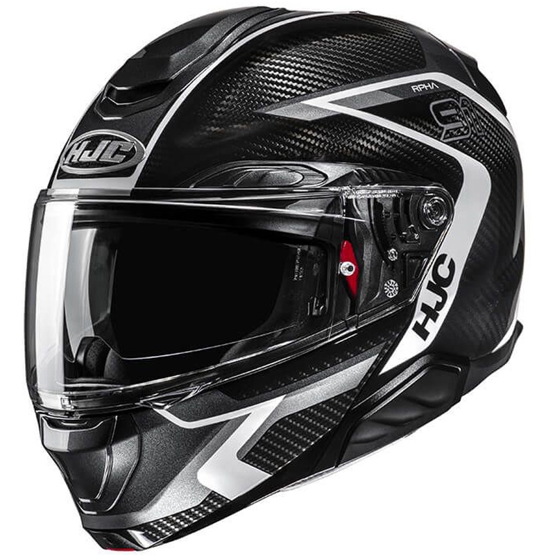 Casco moto flip-up HJC RPHA 91 CARBON Lagos MC5 nero-grigio