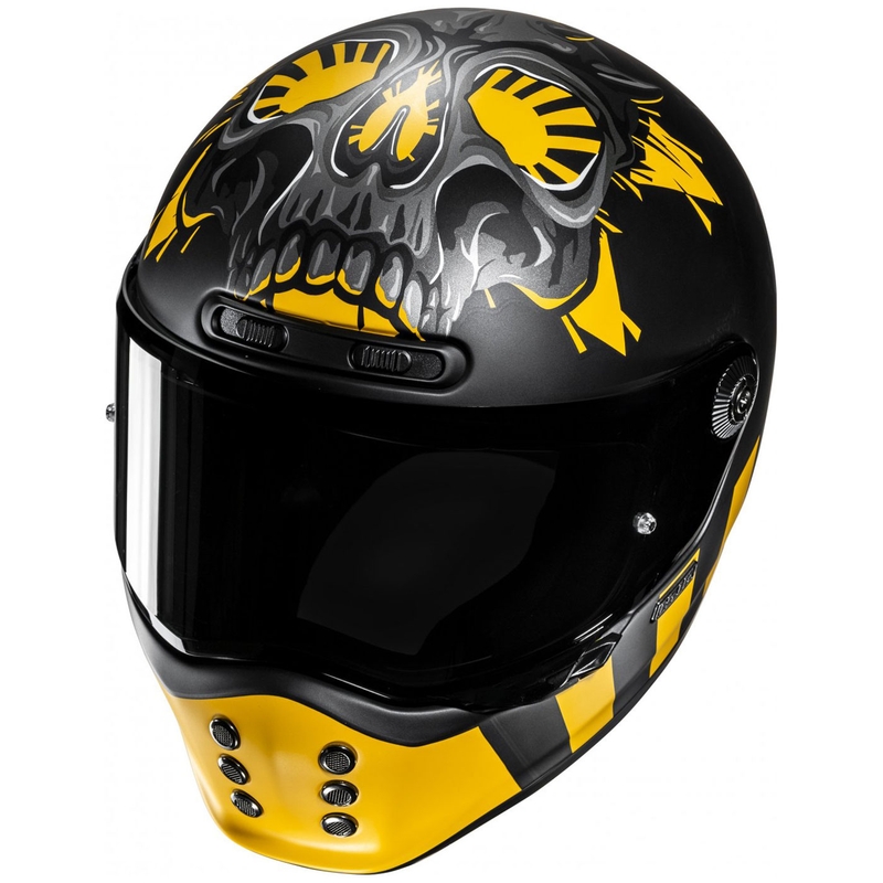 Casco moto integrale HJC V10 Crania MC3SF nero-giallo