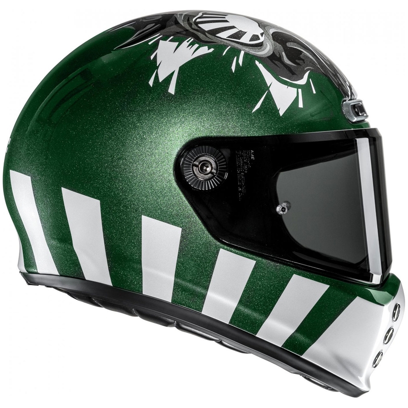 Casco moto integrale HJC V10 Crania MC4 verde-bianco