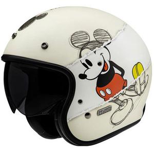 Casco Moto Aperto HJC V31 Disney Mickey Sketch MC1SF Bianco-Nero