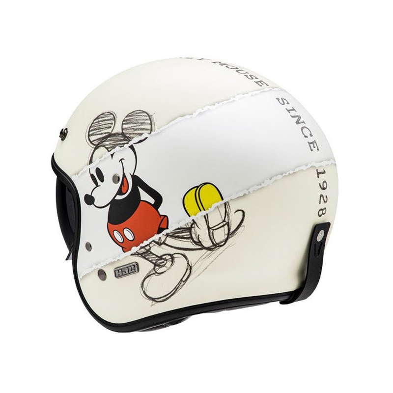 Casco Moto Aperto HJC V31 Disney Mickey Sketch MC1SF Bianco-Nero