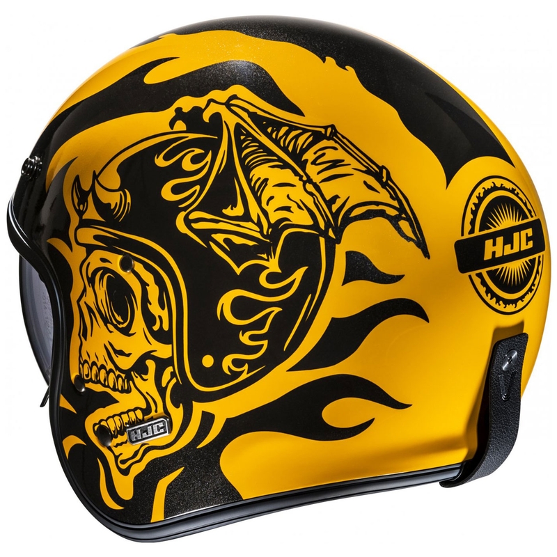 Casco moto aperto HJC V31 Flame MC3 giallo-nero