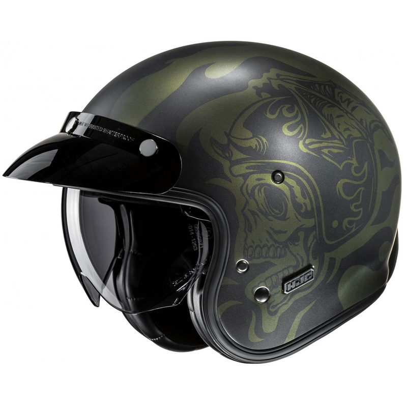 Casco moto aperto HJC V31 Flame MC4SF nero-verde