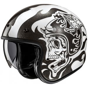 Casco moto aperto HJC V31 Flame MC5 nero-bianco